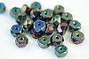 24pc 6x3mm IRIS GREEN IRRIDESCENT FACETED FIREPOLISH HURRICANE CZECH GLASS RONDELLE BEADS CZ108-24